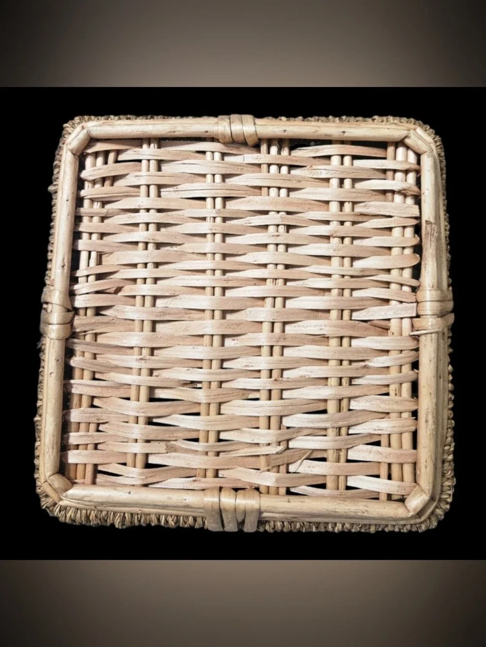 Natural Handmade Woven Straw | Wicker Rattan Square Serving Tray | Decor